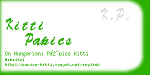 kitti papics business card